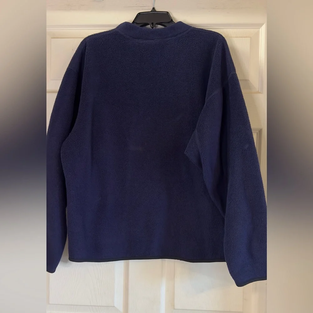 The North Face Men's Navy Crewneck‎ Tech Front zip up pocket Sweater Size L